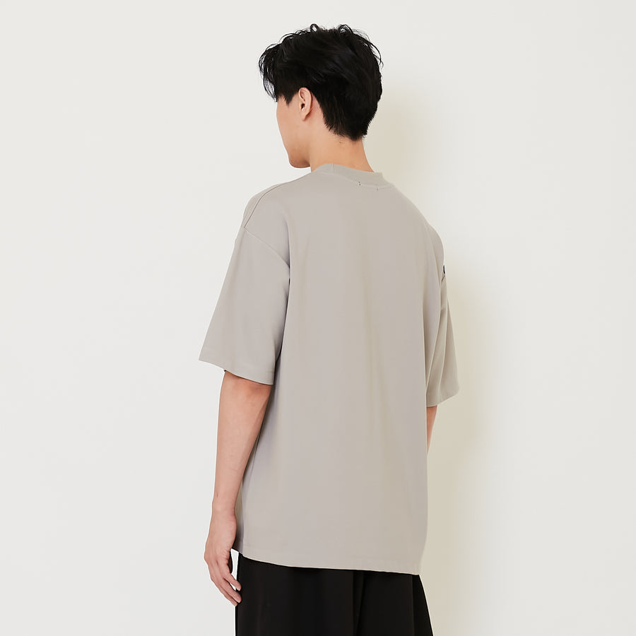 Men Oversized Pocket Tee - Light Grey - SM2411228C