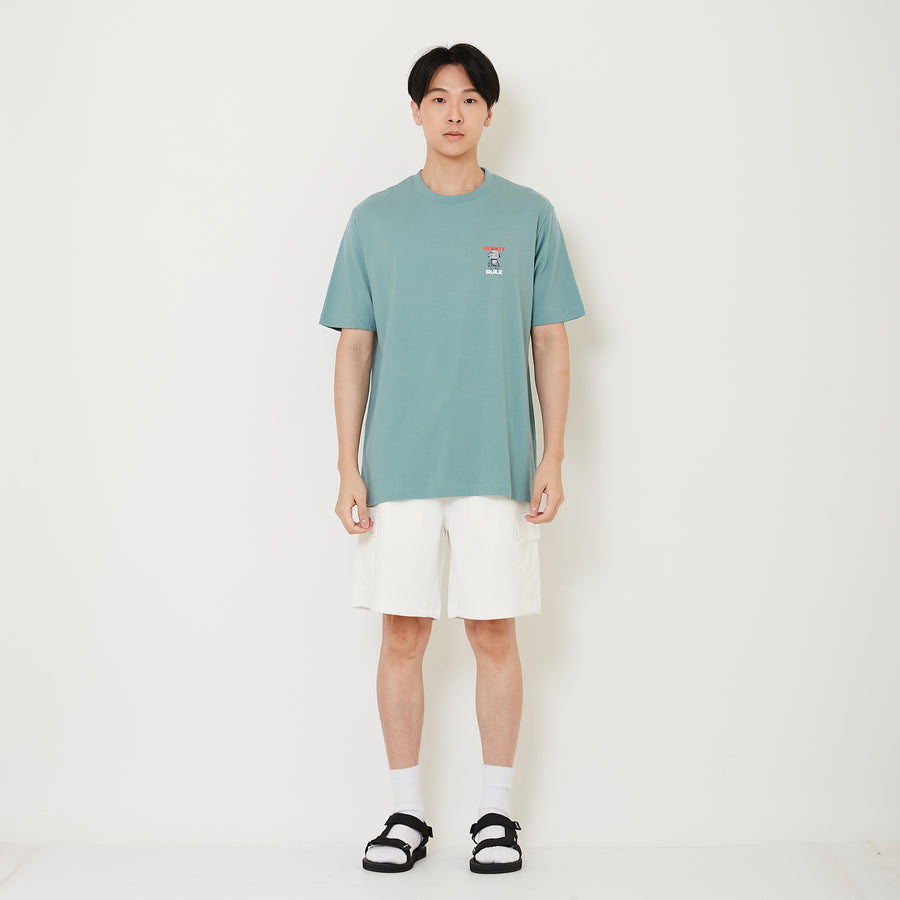 Men Waffle Knit Cargo Shorts - Off White - SM2411230A