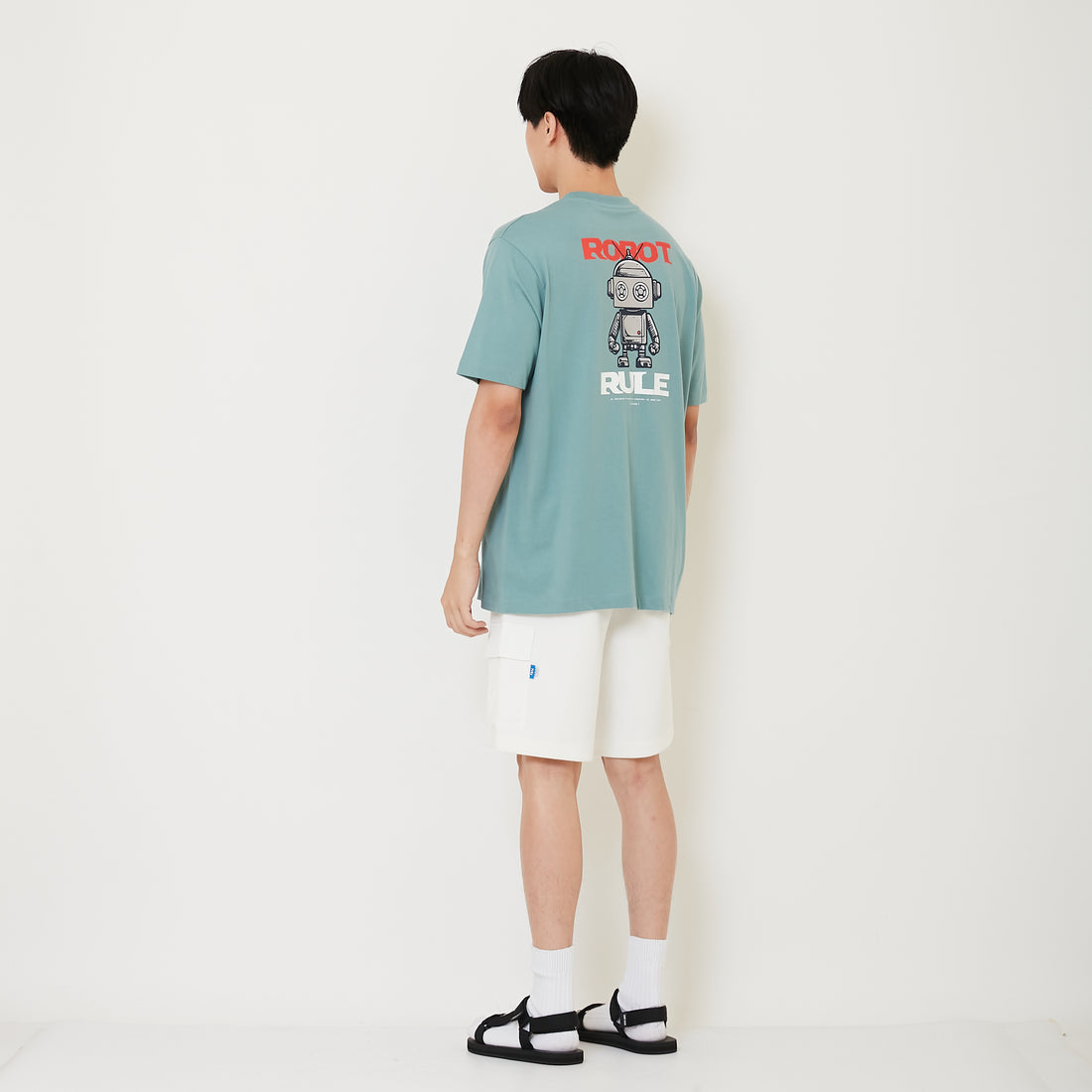 Men Waffle Knit Cargo Shorts - Off White - SM2411230A