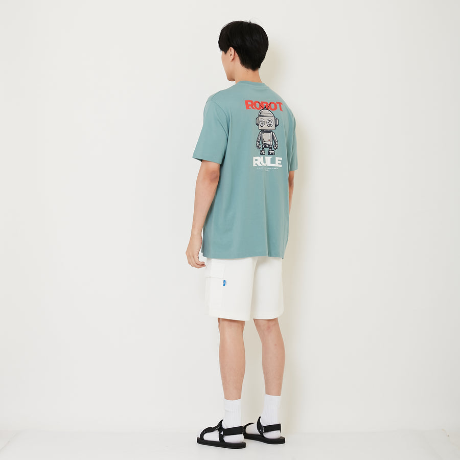 Men Waffle Knit Cargo Shorts - Off White - SM2411230A