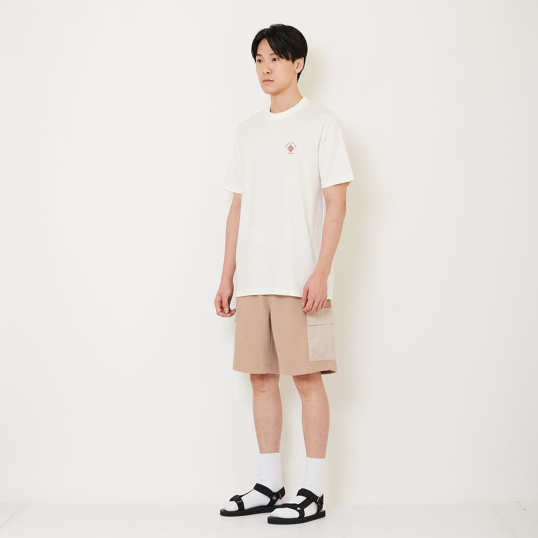 Men Waffle Knit Cargo Shorts - Khaki - SM2411230B