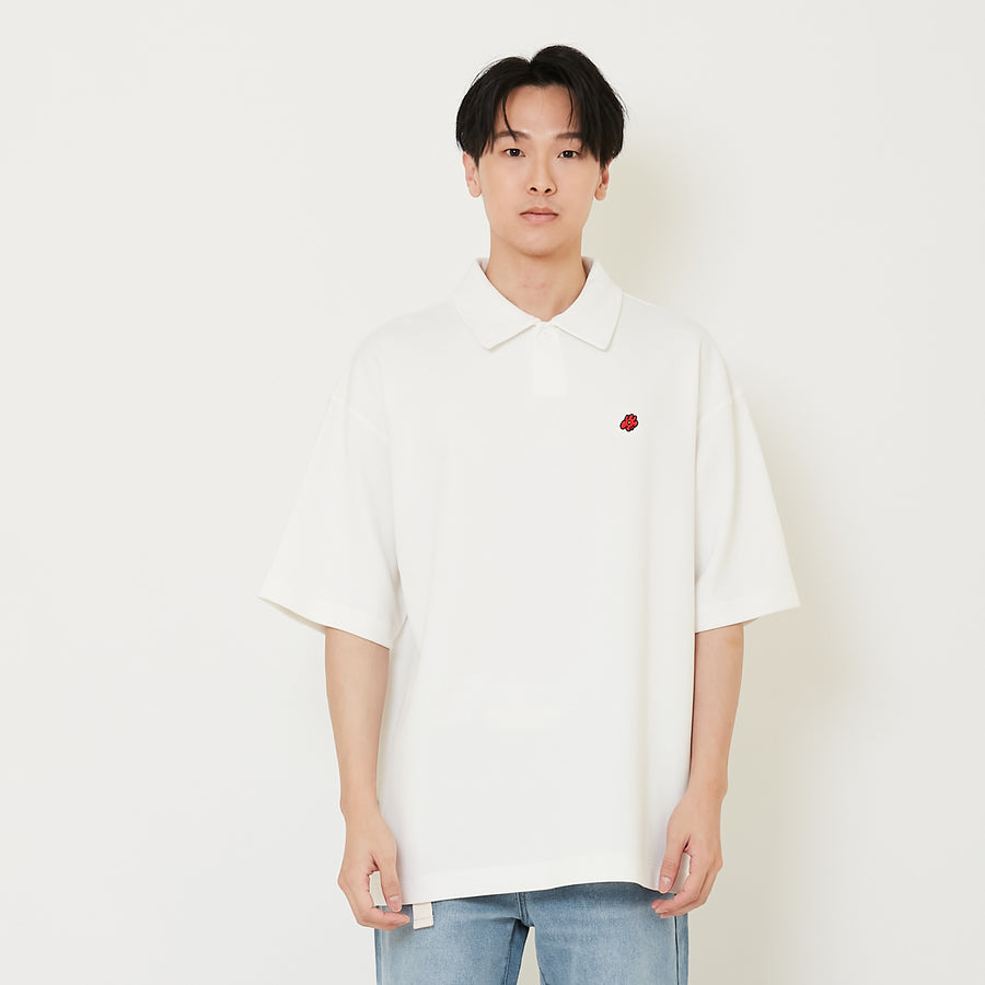 Men Oversized Polo Tee - Off White - SM2411232A