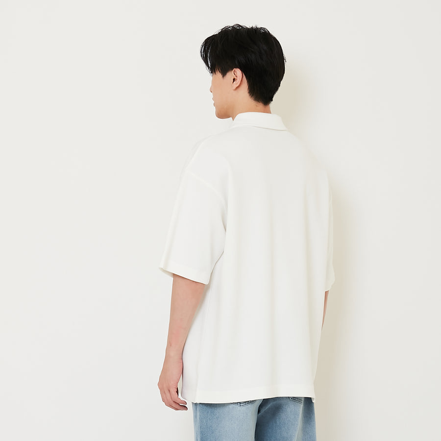 Men Oversized Polo Tee - Off White - SM2411232A