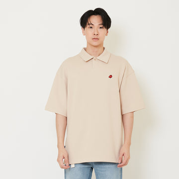 Men Oversized Polo Tee - Beige - SM2411232B