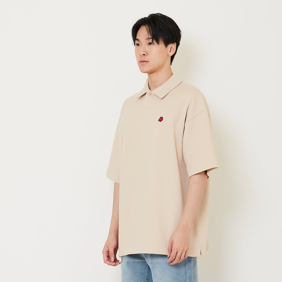 Men Oversized Polo Tee - Beige - SM2411232B