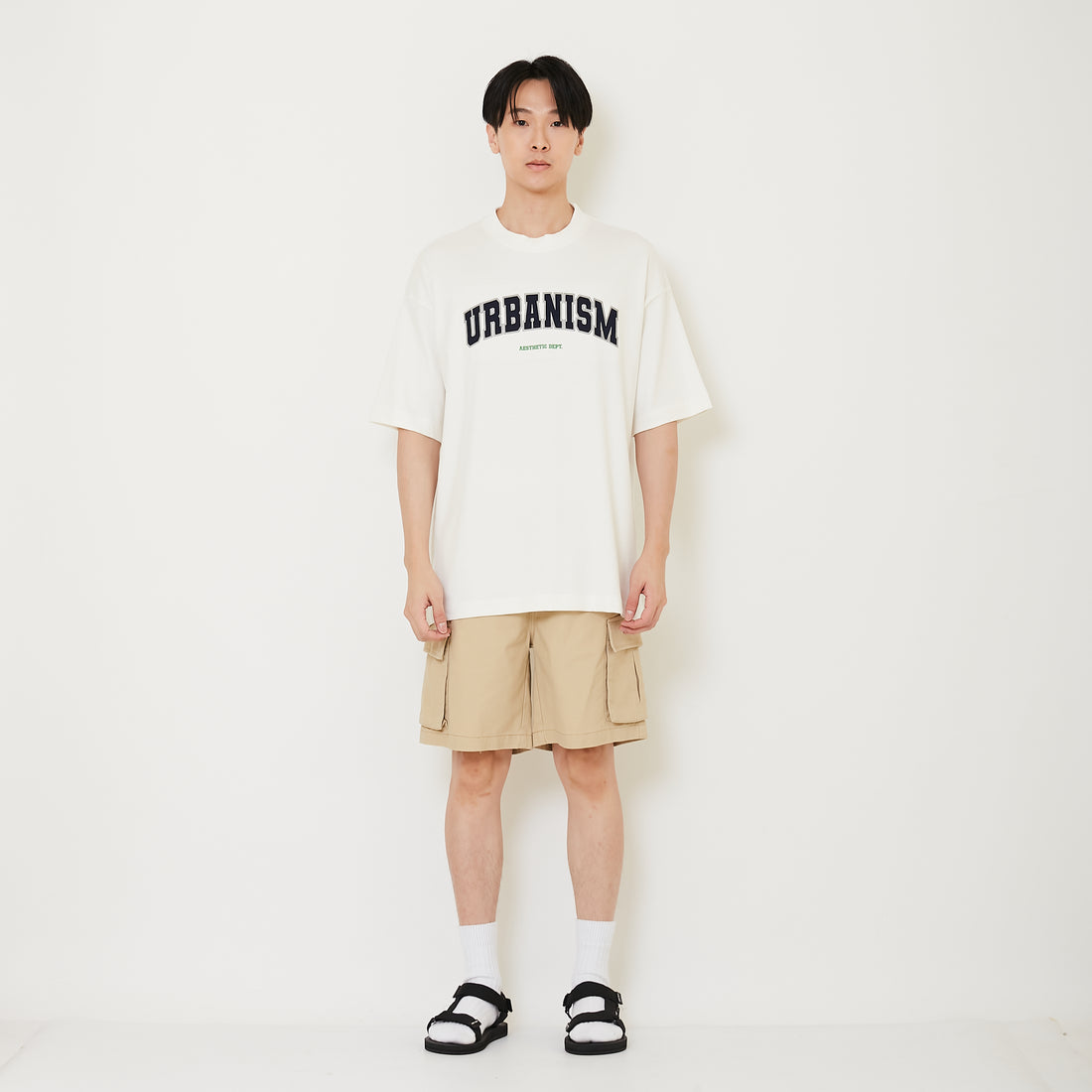 Men Twill Cargo Shorts - Khaki - SM2411236A