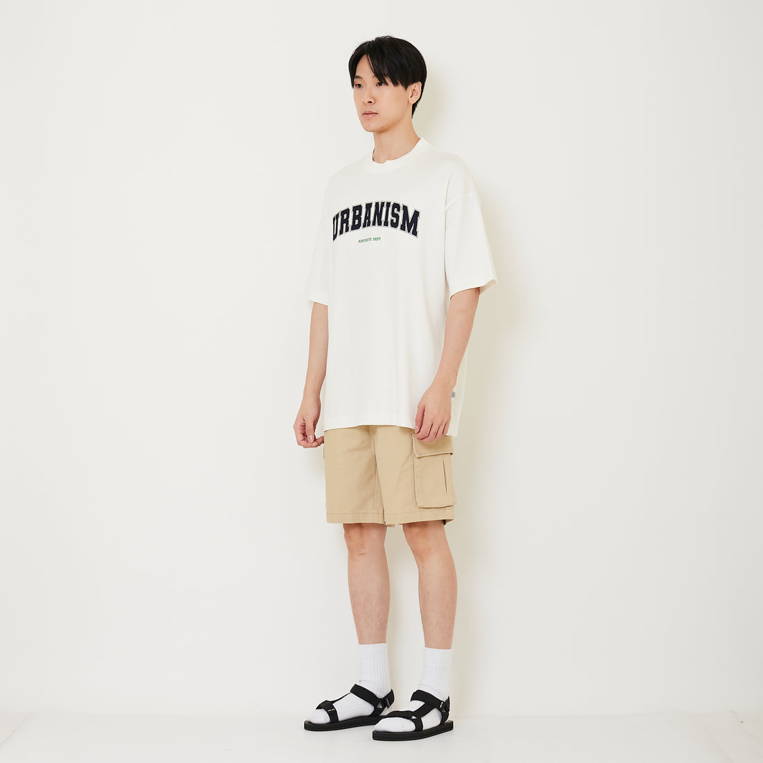 Men Twill Cargo Shorts - Khaki - SM2411236A