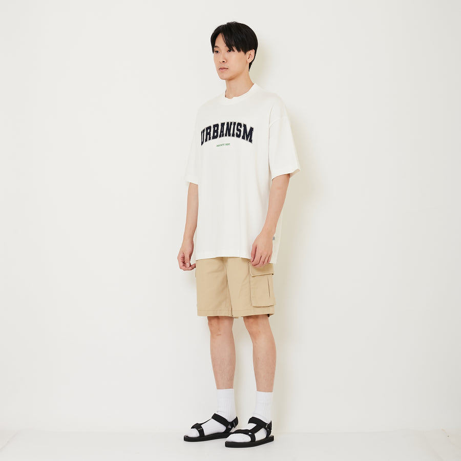 Men Twill Cargo Shorts - Khaki - SM2411236A
