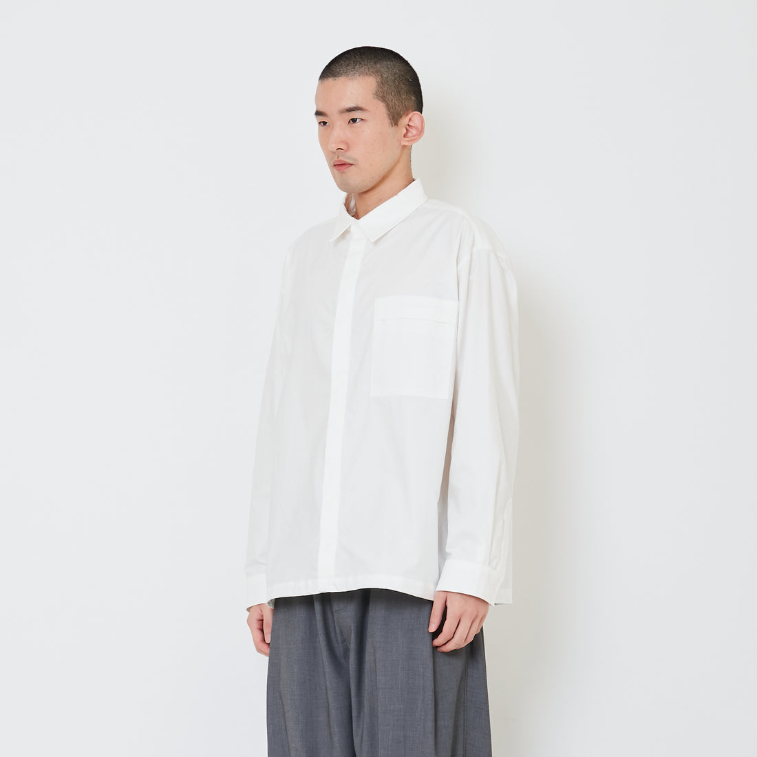 Men Oversized Shirt - Off White - SM2411242A
