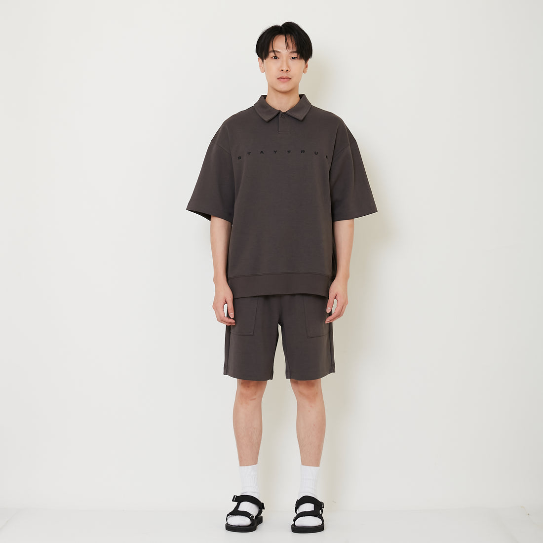 Men Sweat-Shorts - Grey - SM2412259B