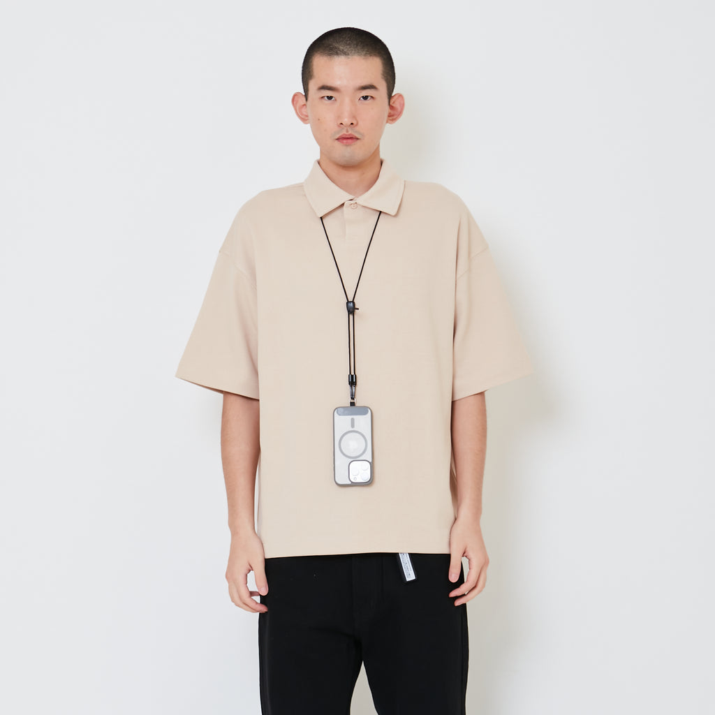 Men Oversized Polo Tee - Black - SM2508123C main image 1