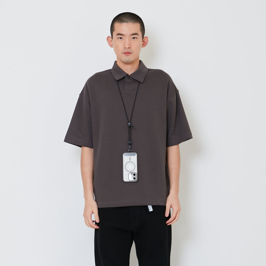 Men Oversized Polo Tee - Grey - SM2412261C
