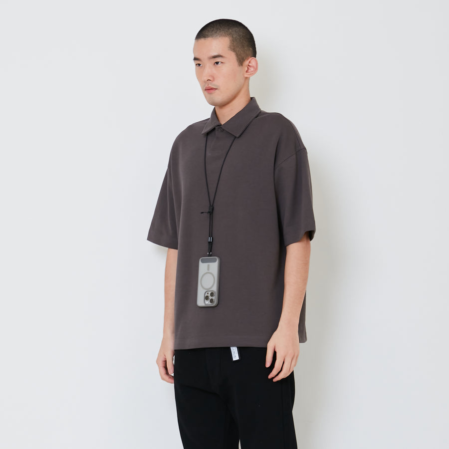 Men Oversized Polo Tee - Grey - SM2412261C