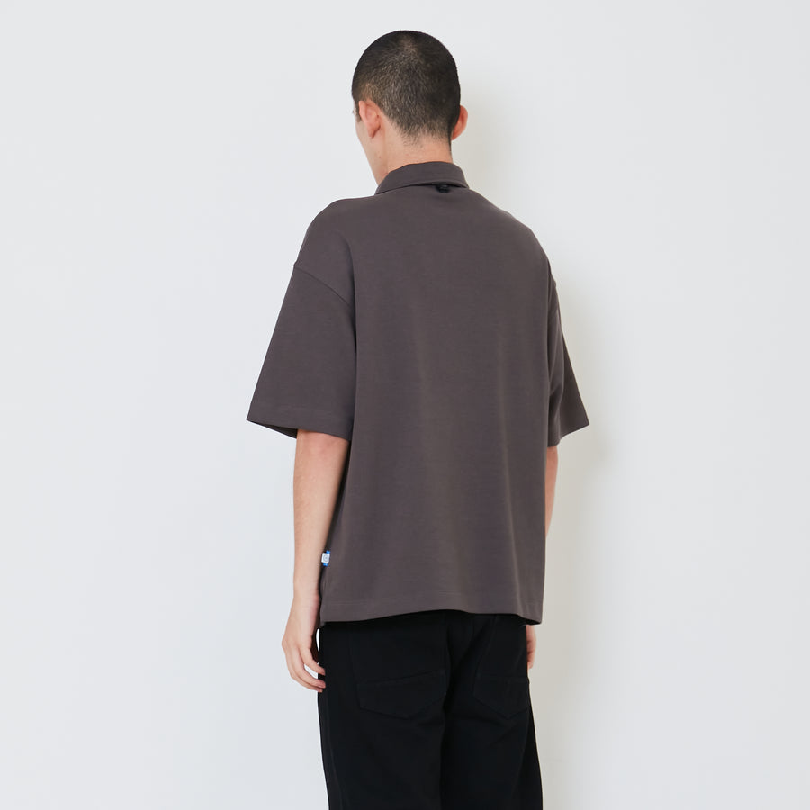 Men Oversized Polo Tee - Grey - SM2412261C