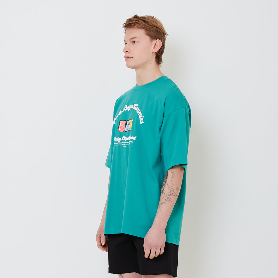 Men Printed Oversized Tee - Green - SM2501002C