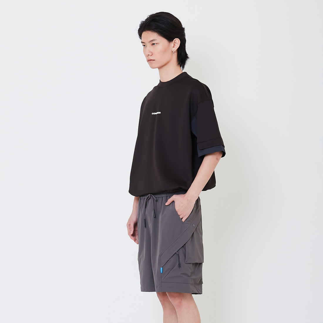 Men Nylon Shorts - Grey - SM2501006A