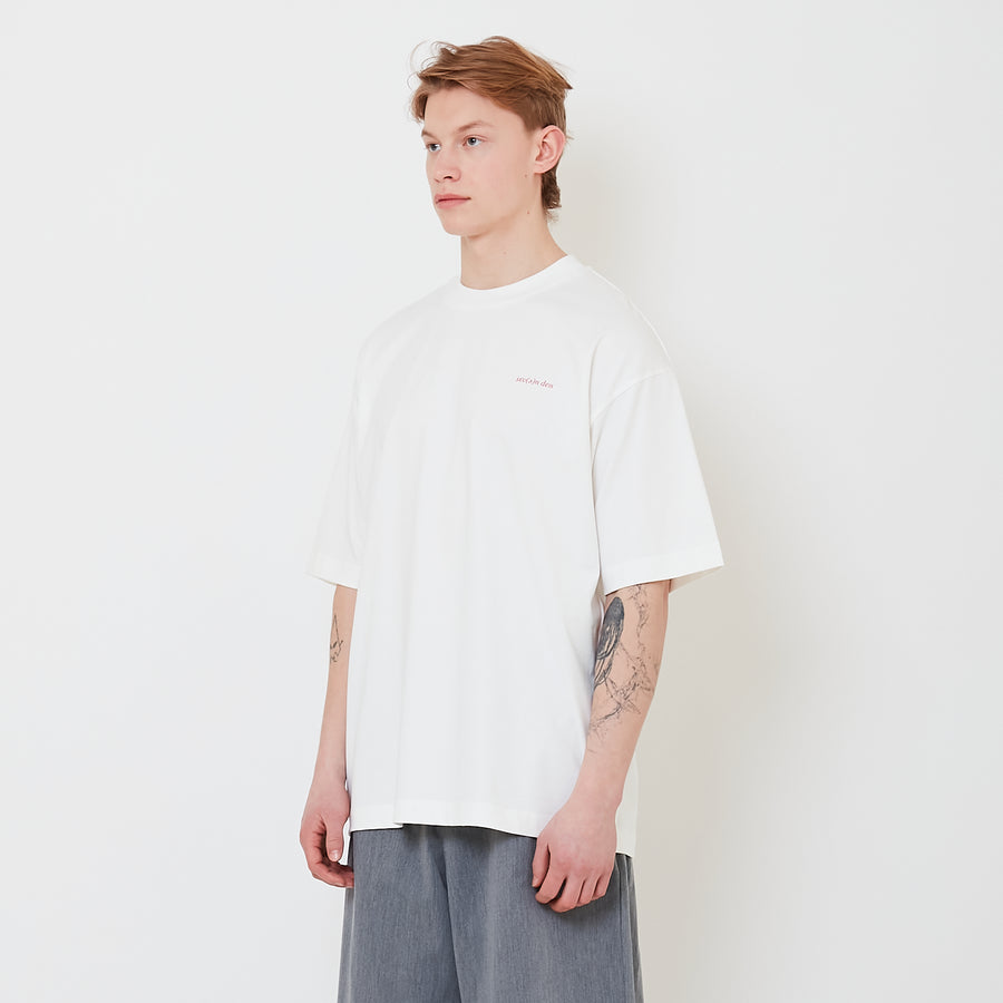 Men Printed Oversized Tee - Off White - SM2501008A