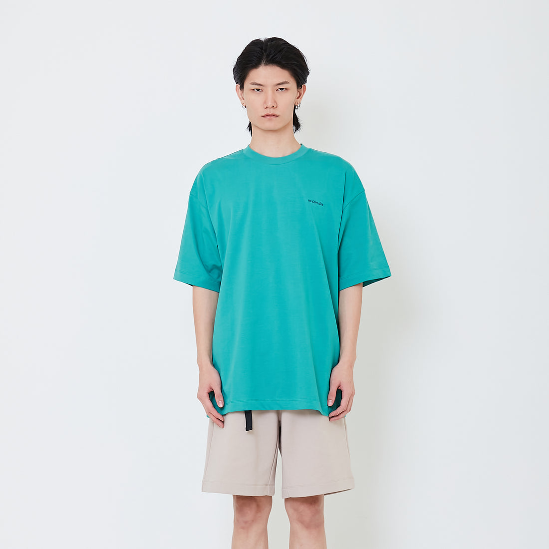 Men Printed Oversized Tee - Green - SM2501008B