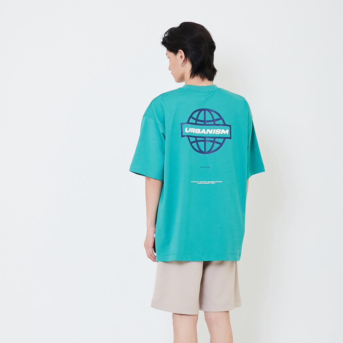 Men Printed Oversized Tee - Green - SM2501008B
