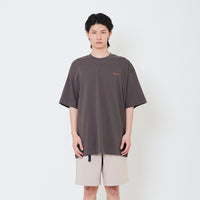 Men Printed Oversized Tee - Dark Brown - SM2501008C