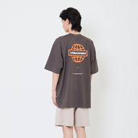 Men Printed Oversized Tee - Dark Brown - SM2501008C