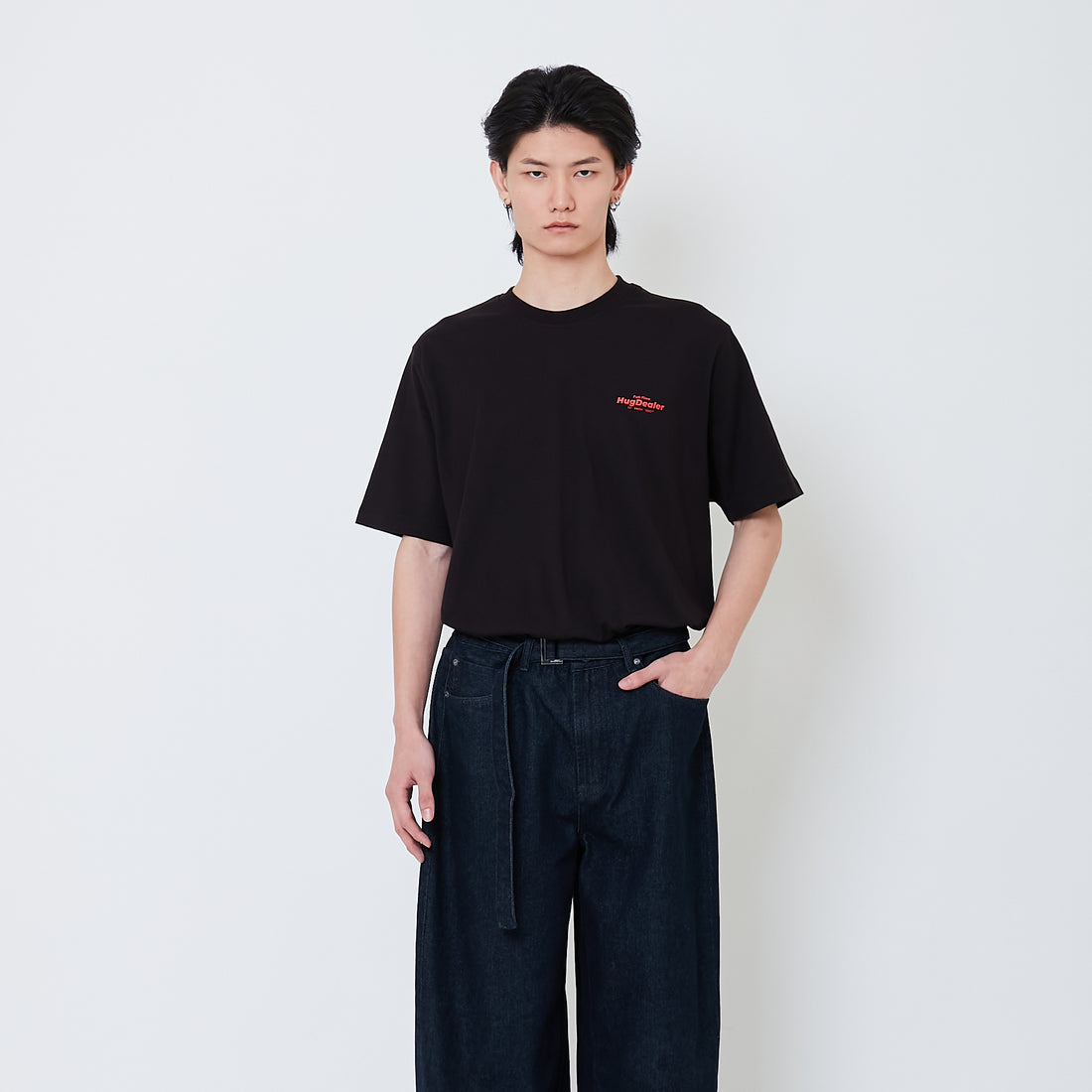 Men Barrel Leg Long Jeans - Dark Blue - SM2501017A