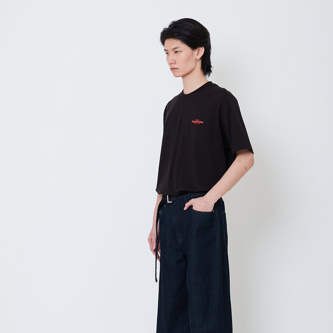 Men Barrel Leg Long Jeans - Dark Blue - SM2501017A