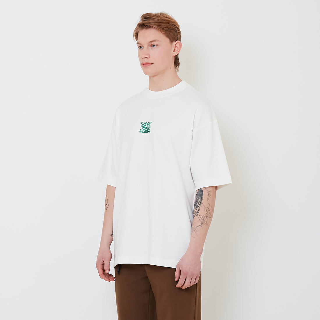 Men Printed Oversized Tee - Off White - SM2502024A
