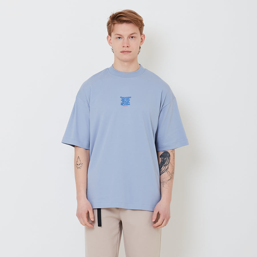 Men Printed Oversized Tee - Violet - SM2502024C