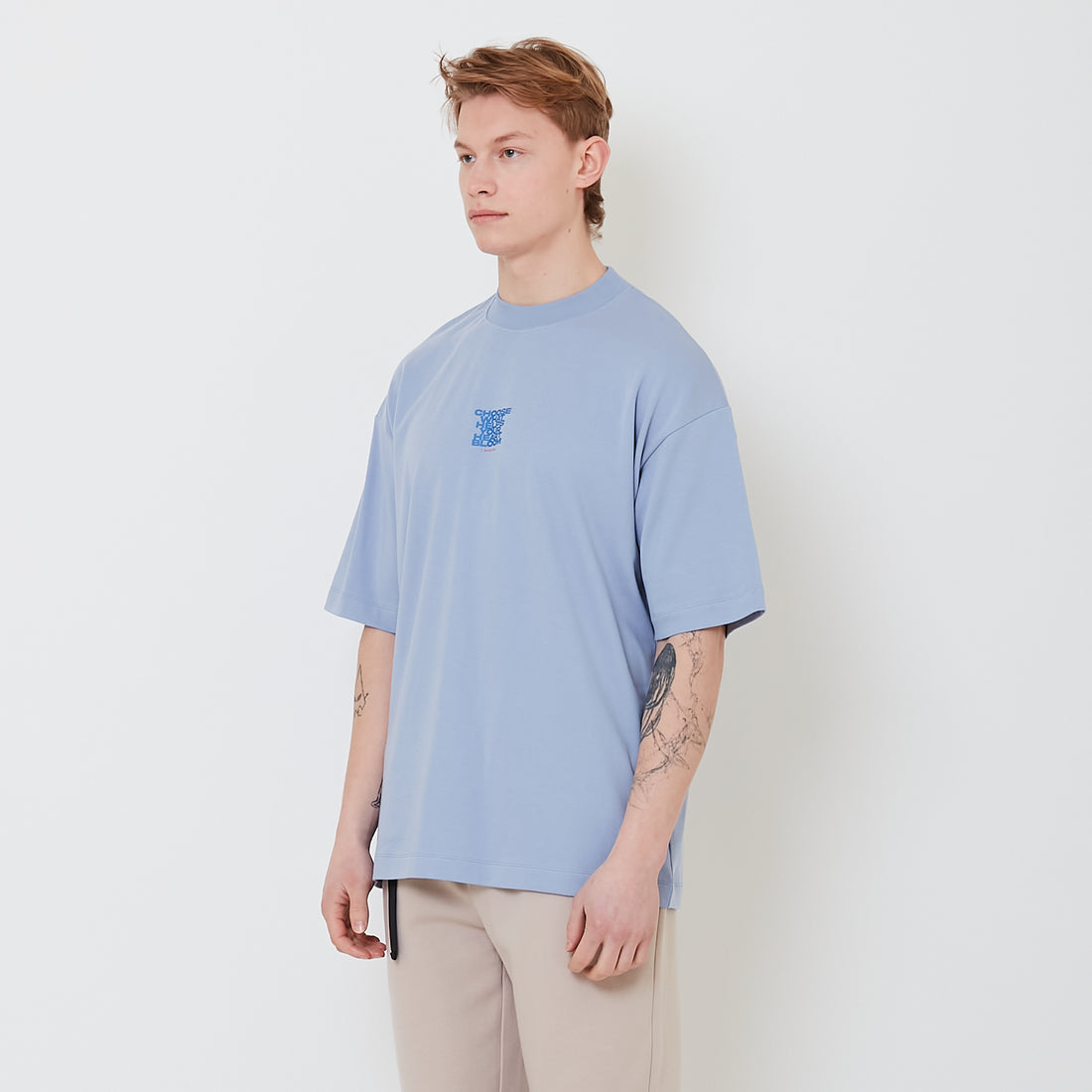 Men Printed Oversized Tee - Violet - SM2502024C