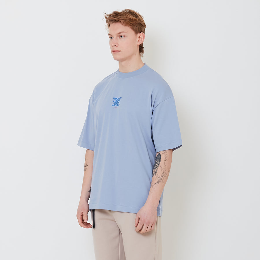 Men Printed Oversized Tee - Violet - SM2502024C