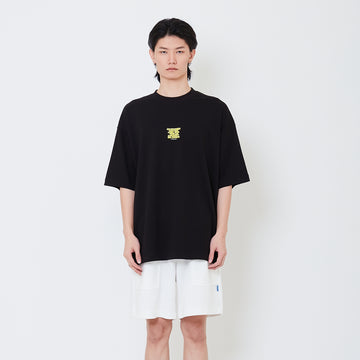 Men Printed Oversized Tee - Black - SM2502024D
