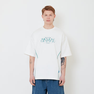 Men Oversized Contrast Tee - Off White - SM2502026A