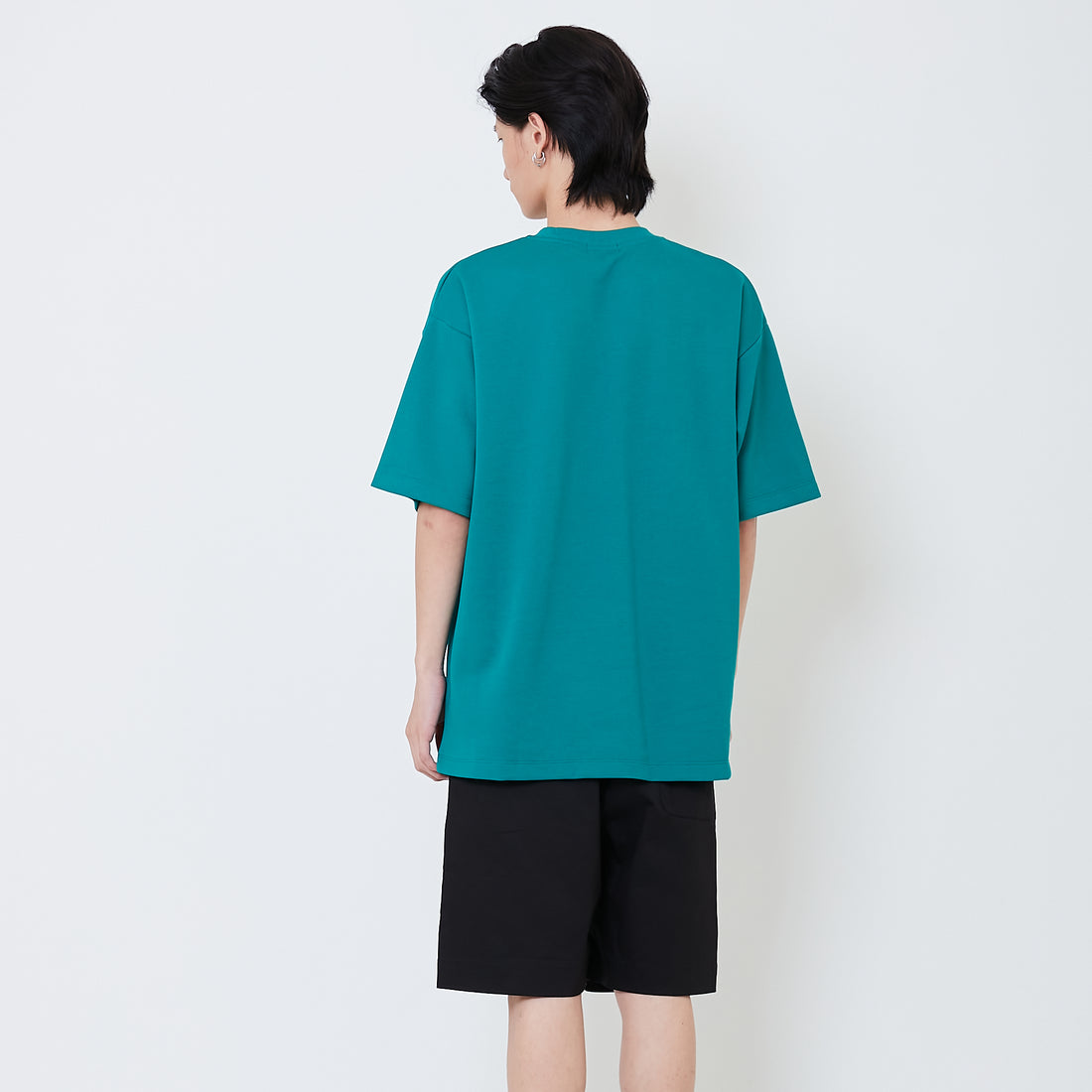 Men Oversized Contrast Tee - Dark Green - SM2502026B