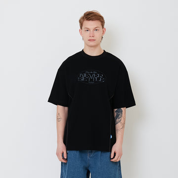 Men Oversized Contrast Tee - Black - SM2502026C