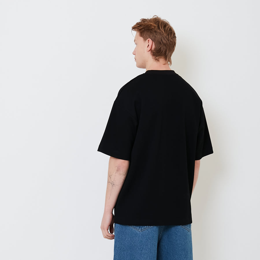 Men Oversized Contrast Tee - Black - SM2502026C