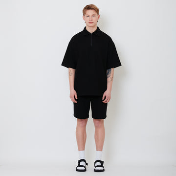 Men Waffle Knit Shorts - Black - SM2502028C