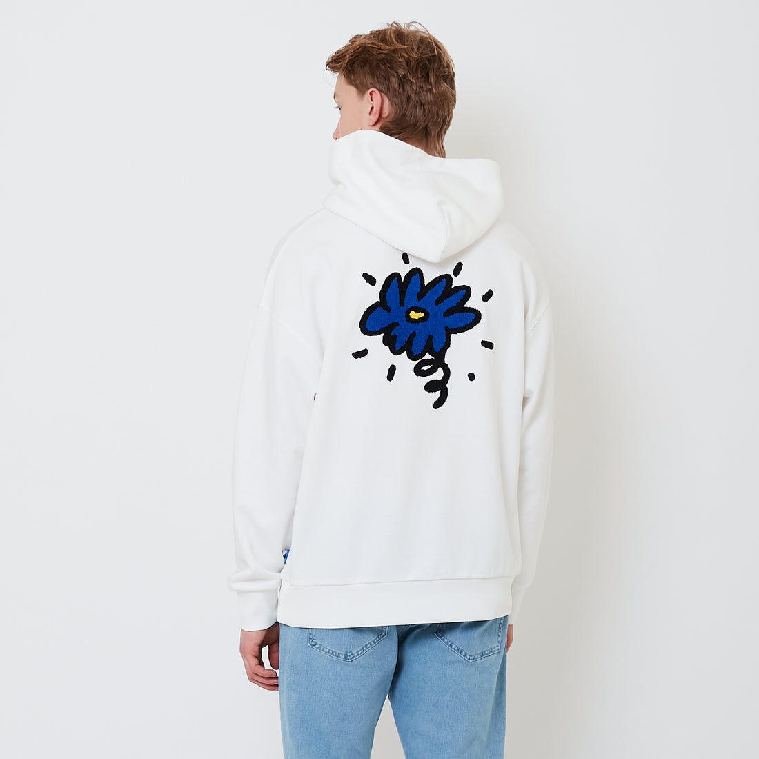 Men Embroidery Oversized Hoodie - Off White - SM2502032A