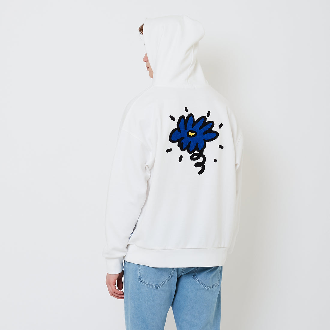 Men Embroidery Oversized Hoodie - Off White - SM2502032A