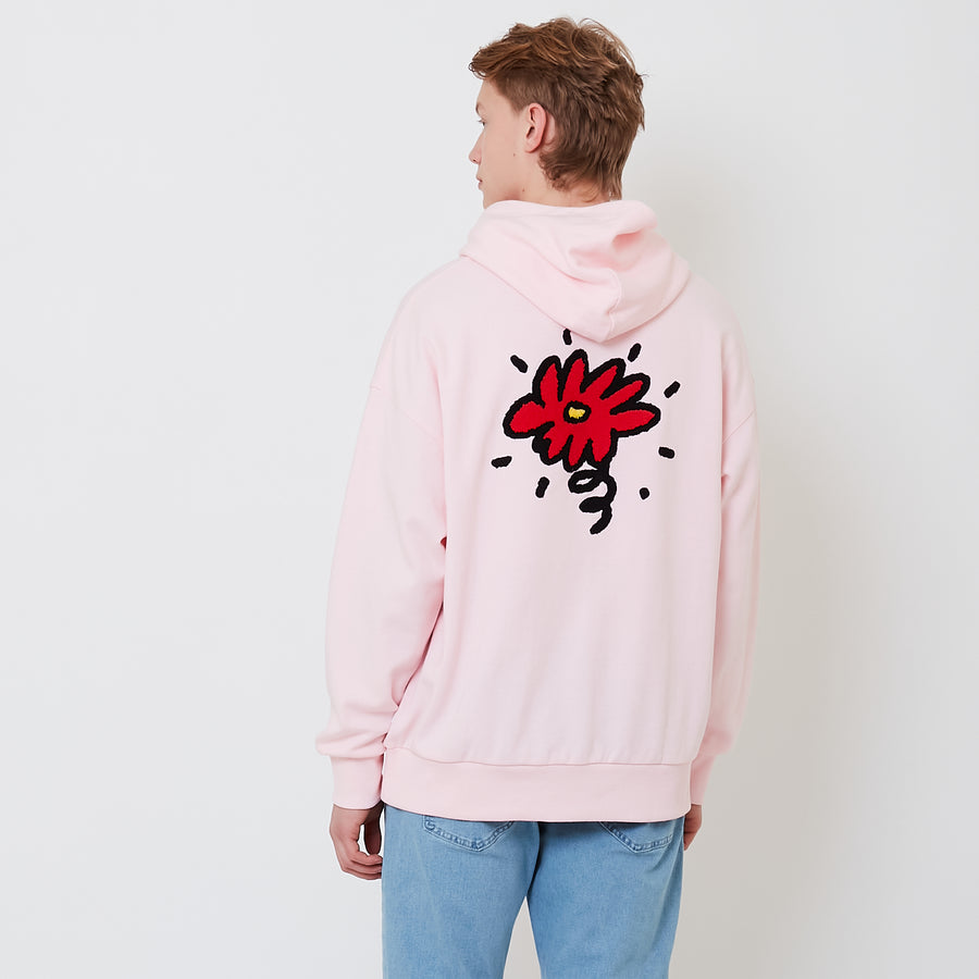 Men Embroidery Oversized Hoodie - Pink - SM2502032B
