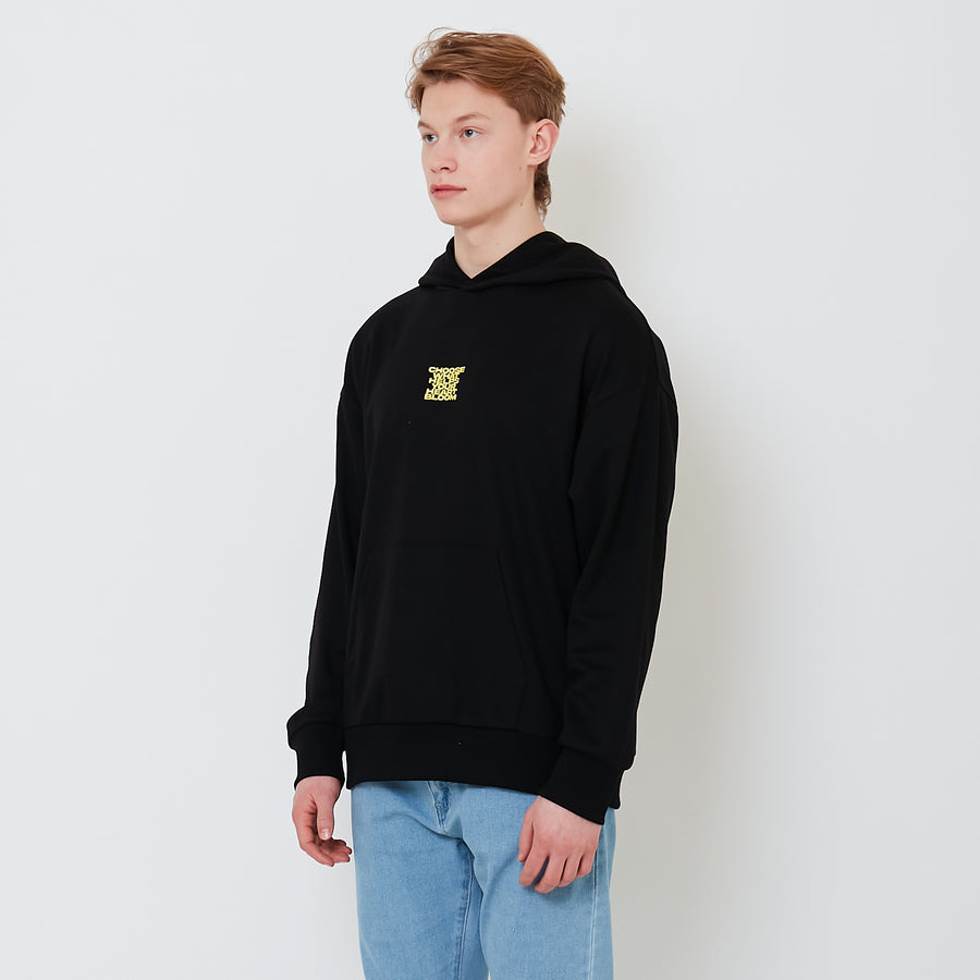 Men Embroidery Oversized Hoodie - Black - SM2502032C