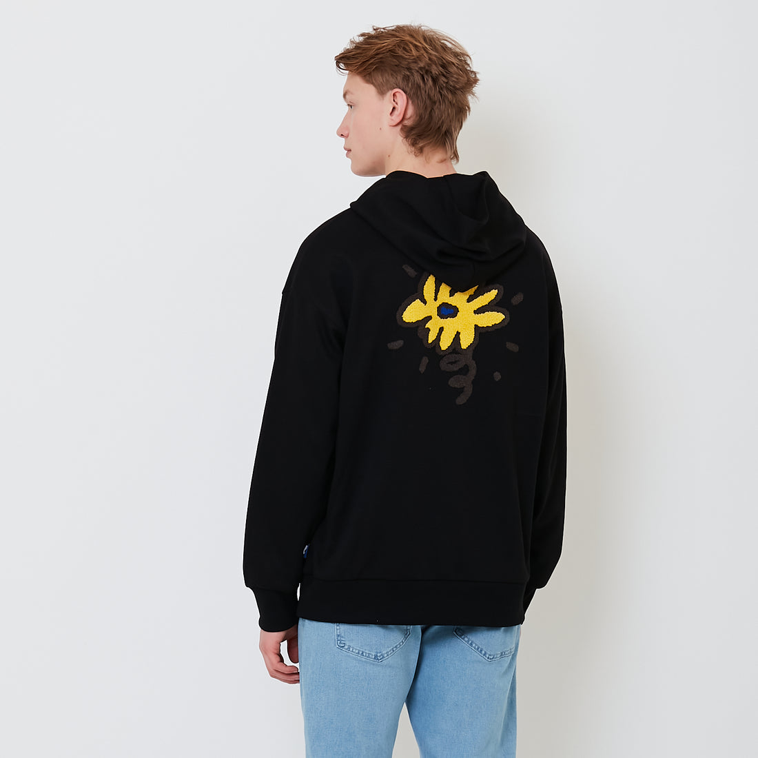 Men Embroidery Oversized Hoodie - Black - SM2502032C