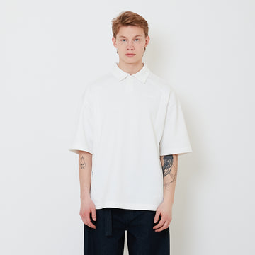 Men Oversized Polo Tee - Off White - SM2502036A