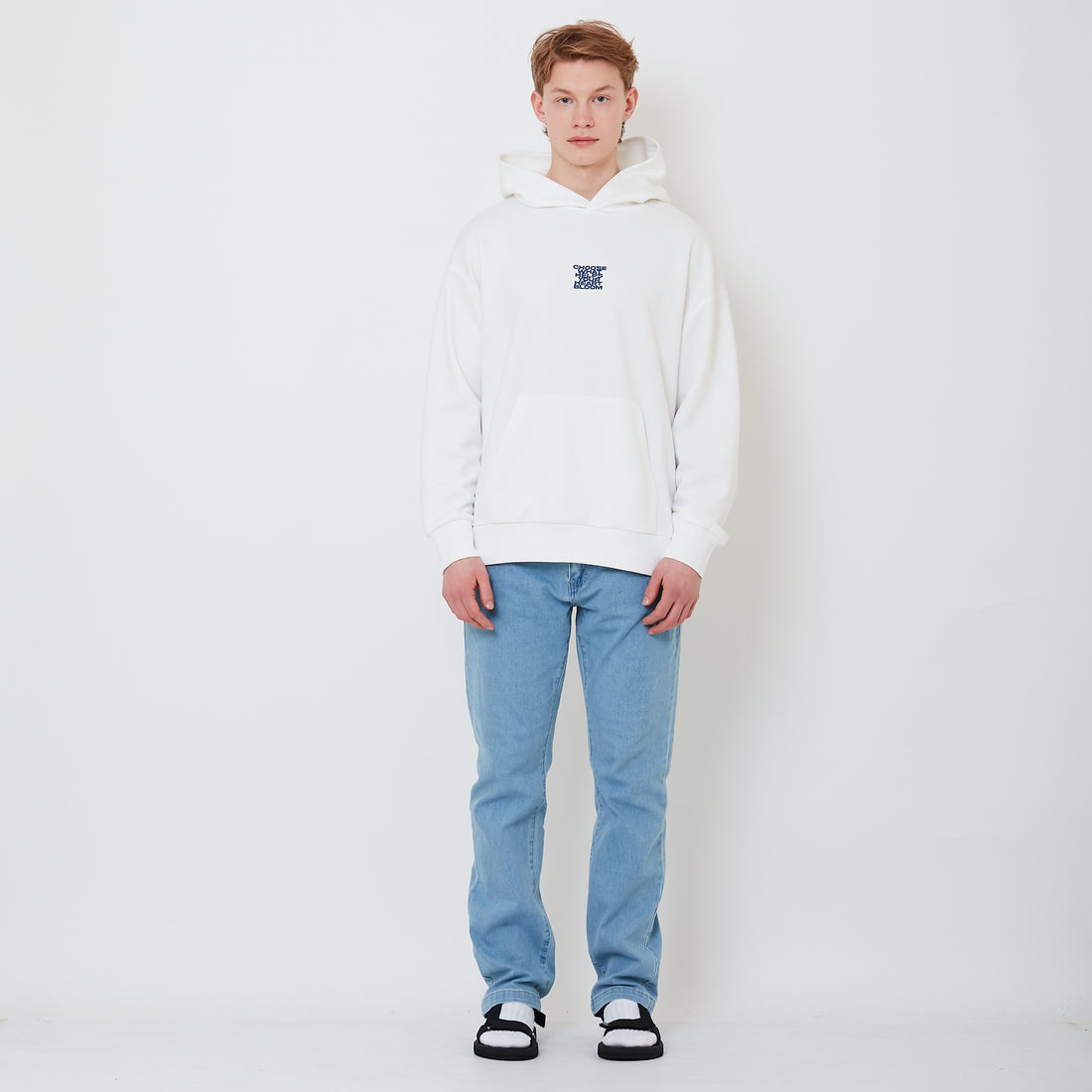 Men Slim Cut Long Jeans With Belt - Light Blue - SM2502040A