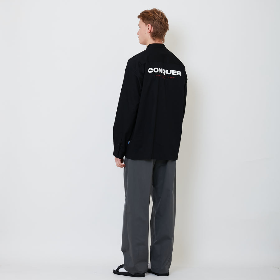 Men Barrel Leg Long Pants - Grey - SM2502042A