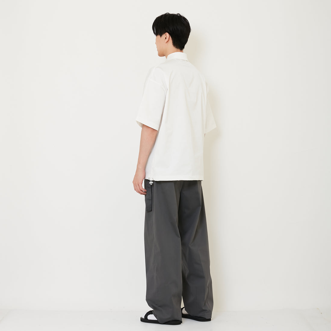 Men Barrel Leg Long Pants - Grey - SM2502042A
