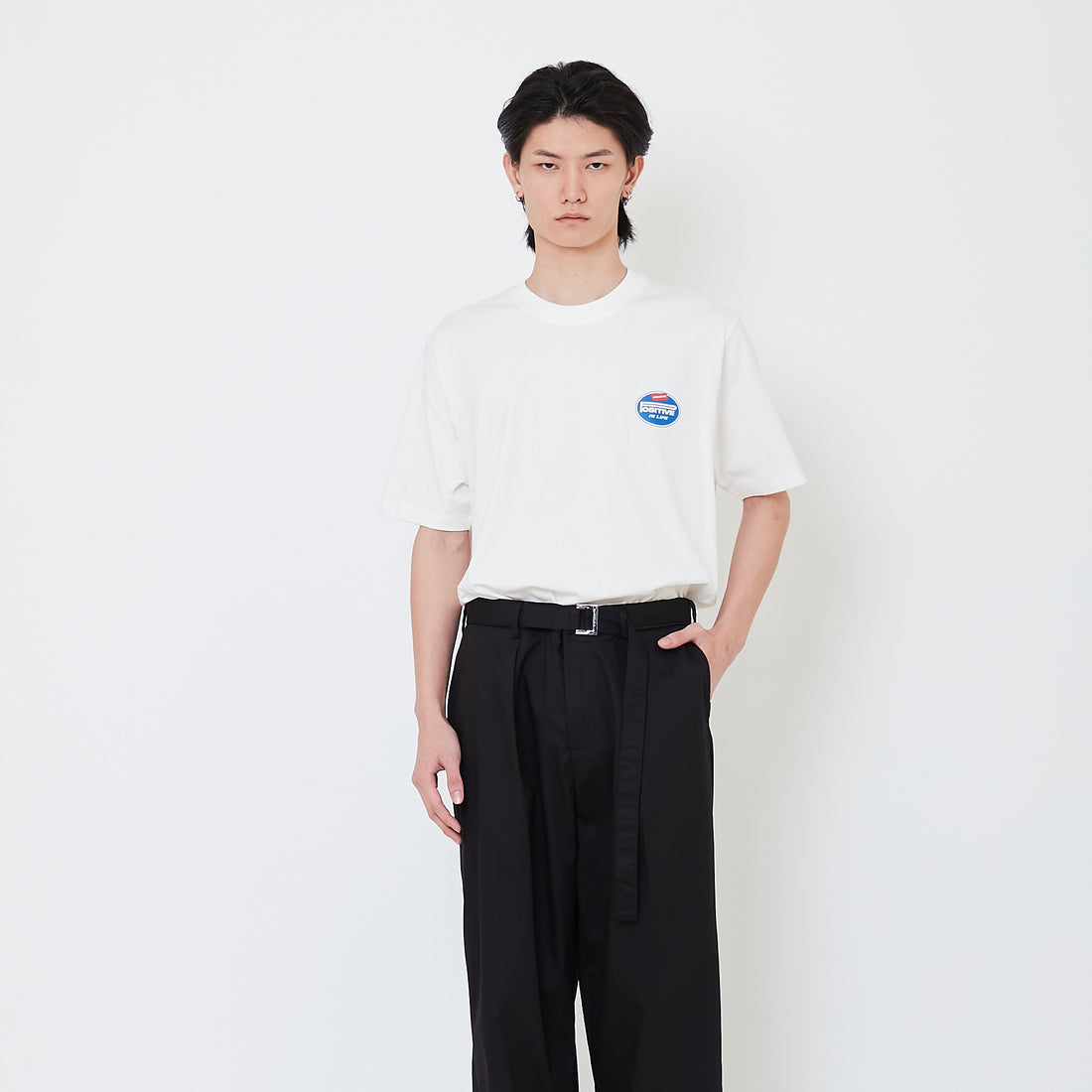 Men Barrel Leg Long Pants - Black - SM2502042B