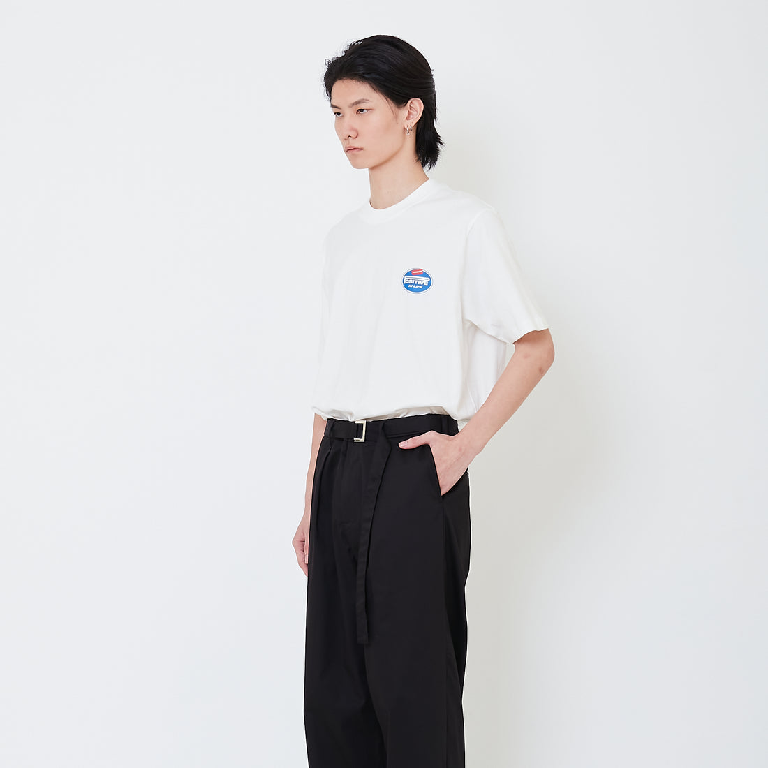 Men Barrel Leg Long Pants - Black - SM2502042B