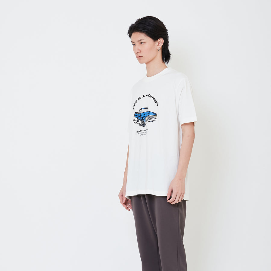 Men Graphic Tee - Off White - SM2502043A