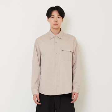 Men Oversized Shirt - Beige - SM2503050A